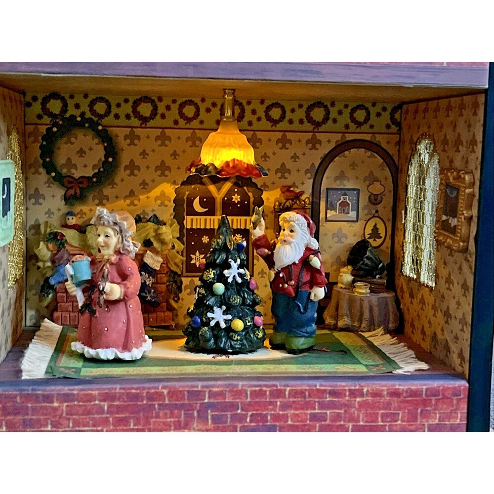 VTG Christmas Wind Up Musical House Lighted Santa Holiday Classics Collection - Picture 7 of 8